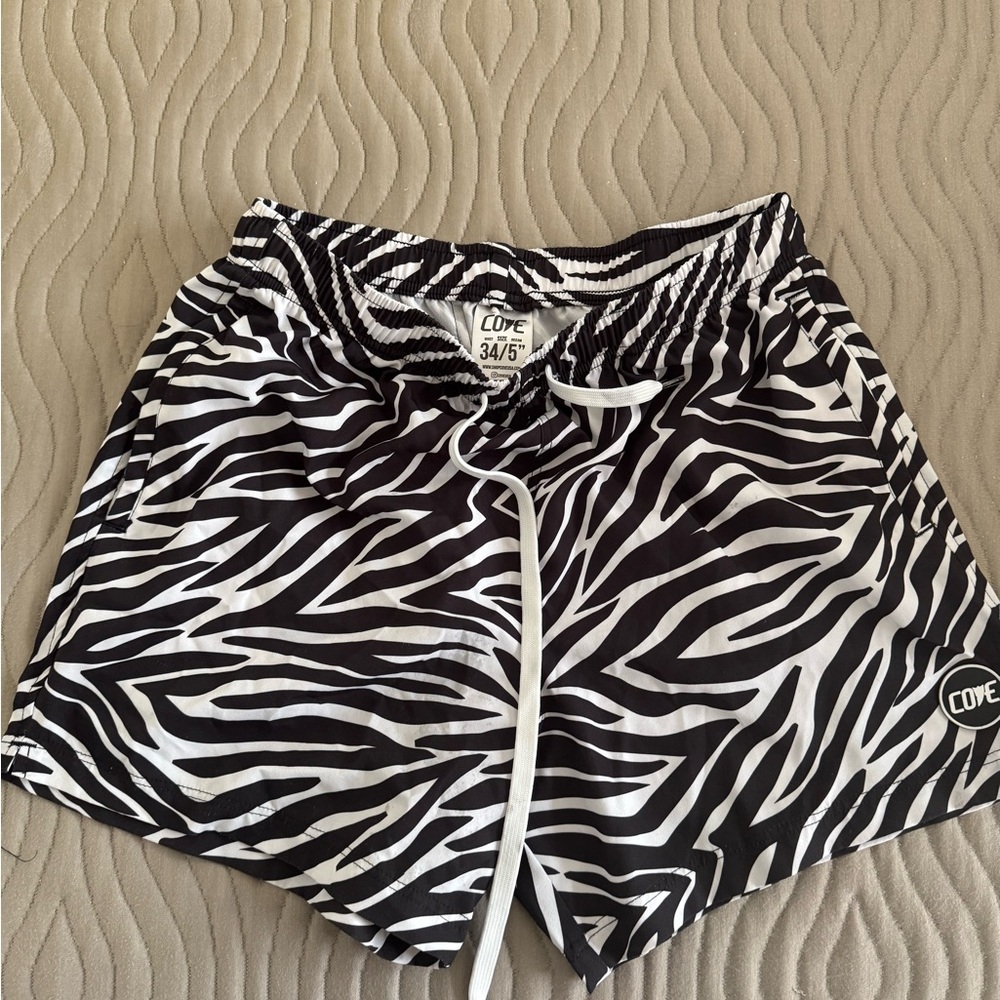 Cove  Zebra Print Shorts - Black and White